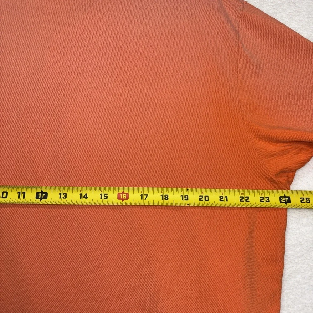 Vintage 90s Y2K Polo Ralph Lauren XL Orange Green Pony Polo Shirt Preppy Worn